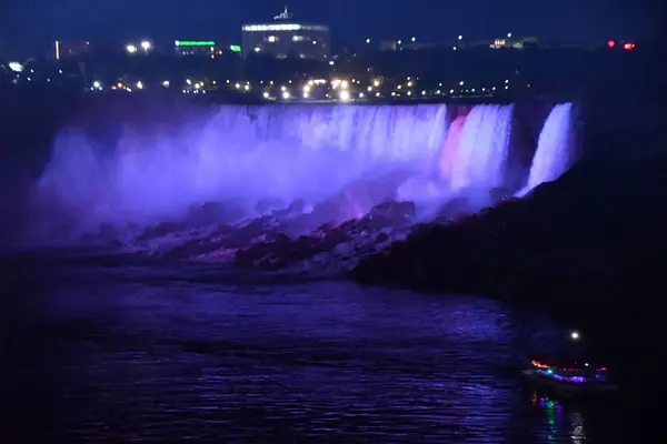 Blick Auf Die Niagarafälle Bei Nacht — Stockfoto