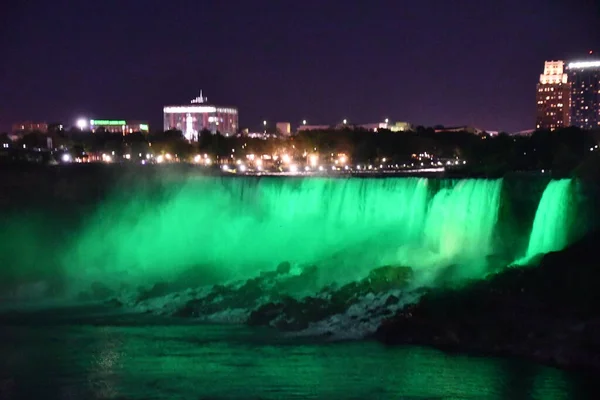 Blick Auf Die Niagarafälle Bei Nacht — Stockfoto