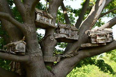 Niagara Şelalesi, Ontario, Kanada 'daki Floral Showhouse' da 28 Mayıs 2023 tarihinde görüldüğü üzere, Niagara Şelalesi 'nde bulunan Minyatür Köy.