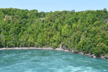 Kanada 'daki Ontario, Niagara Şelalesi' ndeki Whirlpool Aero Car 'ın görüntüsü