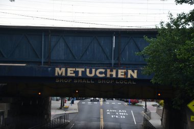 METUCHEN, NJ - MAY 13; Metuchen town sign in New Jersey, as seen on May 13, 2023. clipart