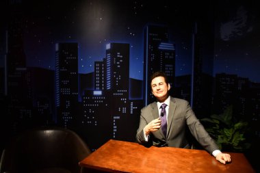28 Mayıs 2023 'te Ontario, Kanada' daki Niagara Şelalesi 'ndeki Clifton Hill' deki Louis Tussauds Balmumu Fabrikası 'nda Jimmy Kimmel heykeli görüldü..