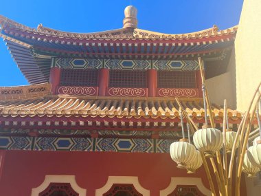 ORLANDO FL - 28 Aralık 2022 'de Orlando, Florida' da Walt Disney World 'deki EPCOT Tema Parkı' ndaki Dünya Showcase 'de Çin pavyonu.