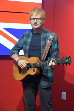 14 Mayıs 2023 'te New York' taki Madame Tussauds New York 'ta Ed Sheeran heykeli görüldü..