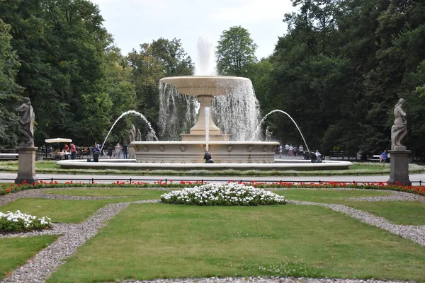 Warsaw Pologne Août Fontaine Jardin Saxon Varsovie Pologne Vue Août — Photo
