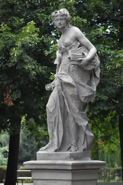 Warsaw Poland Aug Rococo Sandstone Skulpturer Vid Saxon Garden Warszawa — Stockfoto