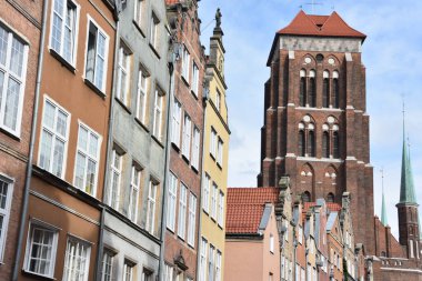 GDANSK, POLAND - 19 AUG: 19 Ağustos 2019 'da Polonya' nın Gdansk kentinde Aziz Mary Bazilikası.