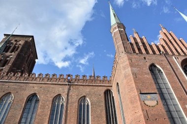 GDANSK, POLAND - 19 AUG: 19 Ağustos 2019 'da Polonya' nın Gdansk kentinde Aziz Mary Bazilikası.