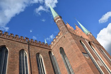 GDANSK, POLAND - 19 AUG: 19 Ağustos 2019 'da Polonya' nın Gdansk kentinde Aziz Mary Bazilikası.