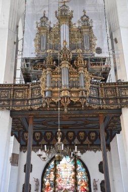 GDANSK, POLAND - 19 AUG: 19 Ağustos 2019 'da Polonya' nın Gdansk kentinde Aziz Mary Bazilikası.