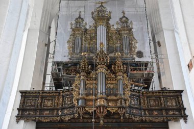 GDANSK, POLAND - 19 AUG: 19 Ağustos 2019 'da Polonya' nın Gdansk kentinde Aziz Mary Bazilikası.