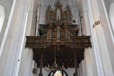 GDANSK, POLAND - 19 AUG: 19 Ağustos 2019 'da Polonya' nın Gdansk kentinde Aziz Mary Bazilikası.