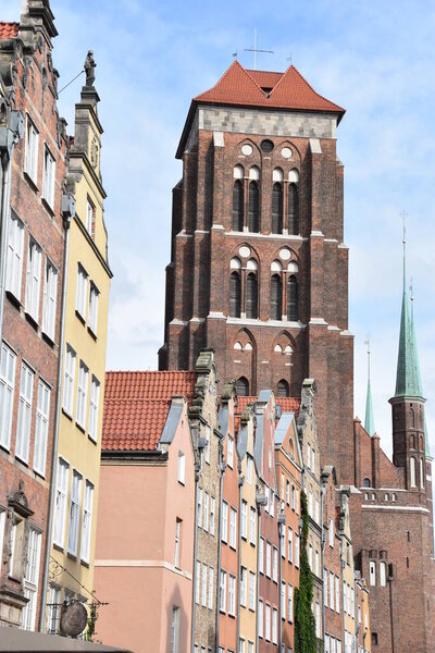 GDANSK, POLAND - AUG 19: Basilica of St. Mary of the Assumption of the Blessed Virgin Mary in Gdansk, Poland, as seen on Aug 19, 2019.
