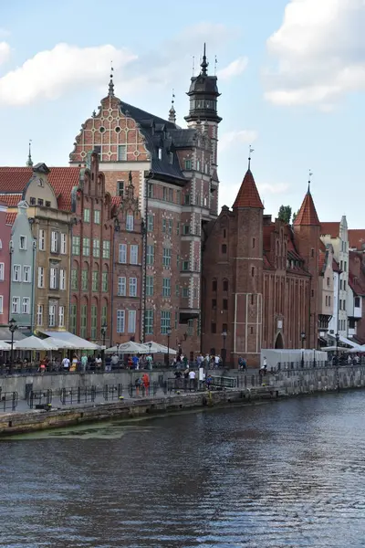 Gdansk Poland Aug Διώρυγα Και Παλιά Πόλη Στο Γκντανσκ Πολωνία — Φωτογραφία Αρχείου