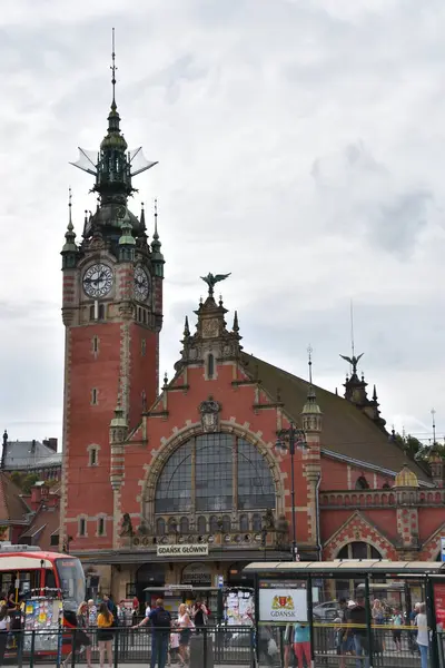 Gdansk Poland Aug Σιδηροδρομικός Σταθμός Gdansk Glowny Στην Πολωνία Όπως — Φωτογραφία Αρχείου