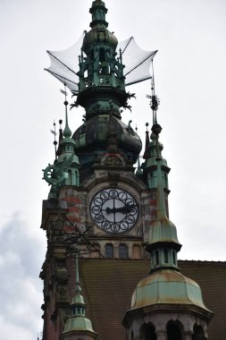 GDANSK, POLAND - 19 AUG; Polonya 'nın Gdansk kentindeki Gdansk Müzesi (Main Town Hall), 19 Ağustos 2019.