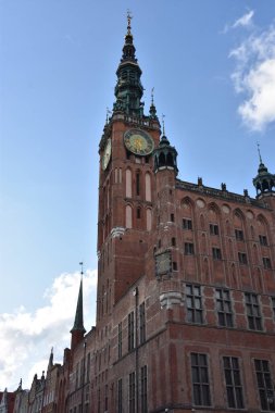GDANSK, POLAND - 19 AUG; Polonya 'nın Gdansk kentindeki Gdansk Müzesi (Main Town Hall), 19 Ağustos 2019.