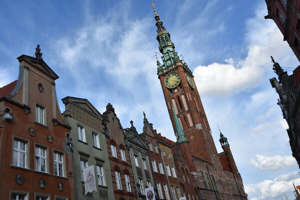 GDANSK, POLAND - AUG 19; Museum of Gdansk (Main Town Hall) in Gdansk, Poland, as seen on Aug 19, 2019.