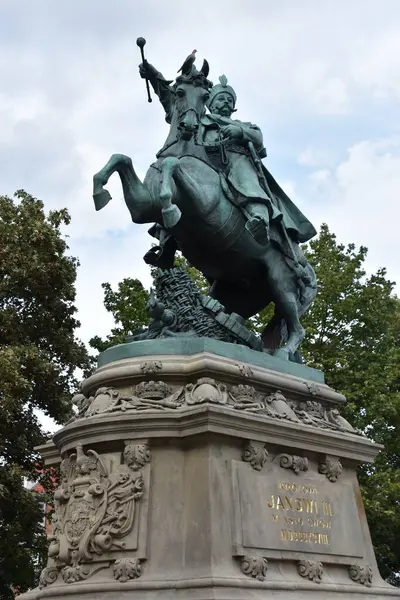 Gdansk Poland Aug Άγαλμα Του Βασιλιά Ιωάννη Sobieski Στο Γκντανσκ — Φωτογραφία Αρχείου