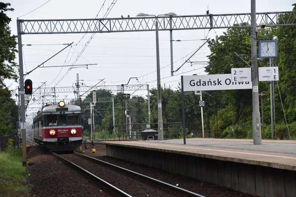Gdansk Poland Aug Järnvägsstationen Gdansk Oliwa Polen Sedd Den Augusti — Stockfoto