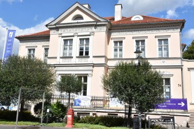 Malbork, POLAND - 20 Ağustos 2019 'da Malbork Kalesi Müzesi' nde (Muzeum Miasta Malborka) görüldü..