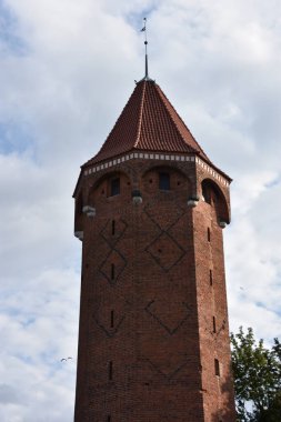 GDANSK, POLAND - 21 Ağustos 2019 'da Polonya' nın Gdansk kentindeki Torre di Giacinto (St Hyacinth Tower).