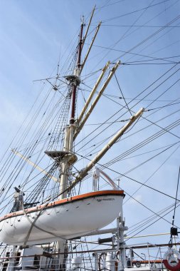 GDYNIA, POLAND - 23 AUG: Dar Pomorza (Pomerania 'nın hediyesi) Gdynia, Polonya' da gemi, 23 Ağustos 2019.