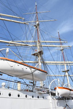 GDYNIA, POLAND - 23 AUG: Dar Pomorza (Pomerania 'nın hediyesi) Gdynia, Polonya' da gemi, 23 Ağustos 2019.