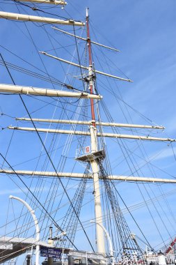 GDYNIA, POLAND - 23 AUG: Dar Pomorza (Pomerania 'nın hediyesi) Gdynia, Polonya' da gemi, 23 Ağustos 2019.