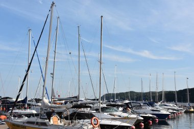 GDYNIA, POLAND - 23 AUG Polonya, Gdynia 'da Marina, 23 Ağustos 2019' da görüldüğü gibi.