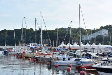 GDYNIA, POLAND - 23 AUG Polonya, Gdynia 'da Marina, 23 Ağustos 2019' da görüldüğü gibi.