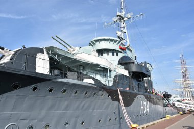GDYNIA, POLAND - 23 AUG: ORP Blyskawica (H34) Gdynia, Polonya 'daki Şimşek Gemisi Müzesi, 23 Ağustos 2019.