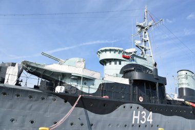 GDYNIA, POLAND - 23 AUG: ORP Blyskawica (H34) Gdynia, Polonya 'daki Şimşek Gemisi Müzesi, 23 Ağustos 2019.