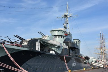 GDYNIA, POLAND - 23 AUG: ORP Blyskawica (H34) Gdynia, Polonya 'daki Şimşek Gemisi Müzesi, 23 Ağustos 2019.