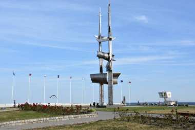 GDYNIA, POLAND - 23 Ağustos 2019 'da Polonya' nın Gdynia şehrinde görülen Pomnik Zagle Anıtı.
