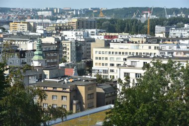 GDYNIA, POLAND - 23 Ağustos 2019 'da Polonya' nın Gdynia kentinin görüntüsü.