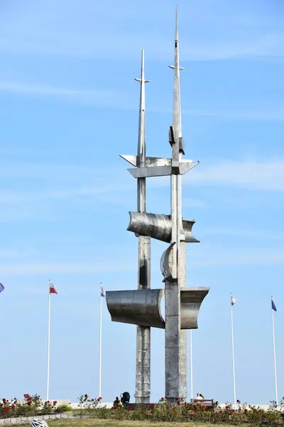 Gdynia Polonia Agosto Pomnik Zagle Monumento Alle Vele Gdynia Polonia — Foto Stock