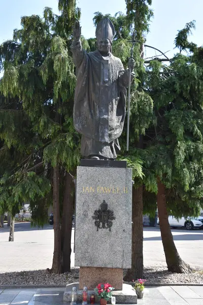 Gdynia Poland Aug Statuia Papei Ioan Paul Lea Biserica Marys — Fotografie, imagine de stoc