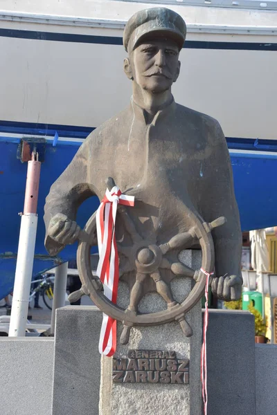 Gdynie Pologne Août Statue Général Mariusz Zaruski Gdynia Pologne Vue — Photo