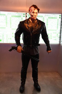 Pigeon Forge, Tennessee 'deki Hollywood Balmumu Müzesi' nde Arnold Schwarzenegger heykeli, 12 Nisan 2022 'de görüldü..