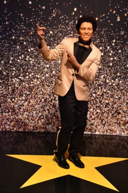 12 Nisan 2022 'de Tennessee' deki Hollywood Balmumu Müzesi 'nde Bruno Mars heykeli görüldü..