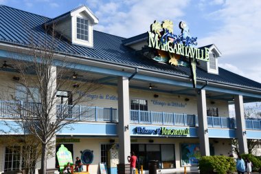 PIGEON Forge, TN - 12 Nisan 2022 'de Pigeon Forge, Tennessee' deki The Island 'da Margaritaville Island Hotel' de görüldü.. 