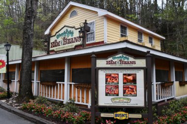 SEVIERVILLE TN - 13 Nisan 2022 'de görüldüğü üzere Sevierville, Tennessee' deki Dollywood Tema Parkı.