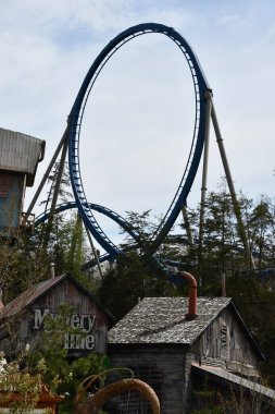 SEVIERVILLE TN - 13 Nisan 2022 'de görüldüğü üzere Sevierville, Tennessee' deki Dollywood Tema Parkı.