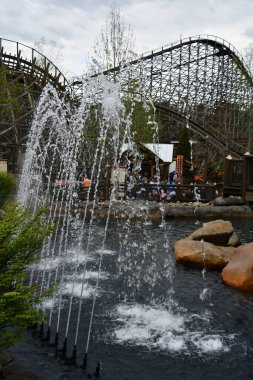 SEVIERVILLE TN - APR 13: Dollywood Theme Park in Sevierville, Tennessee, as seen on April 13, 2022. clipart