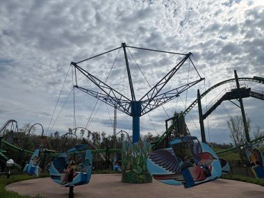 SEVIERVILLE TN - APR 13: SkyRider ride at Dollywood Theme Park in Sevierville, Tennessee, as seen on April 13, 2022. clipart