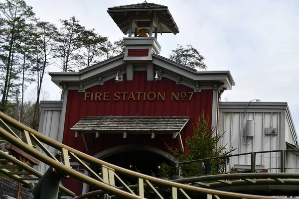 Sevierville Apr Firechaser Express Ride Dollywood Theme Park Sevierville Tennessee — Stock Photo, Image