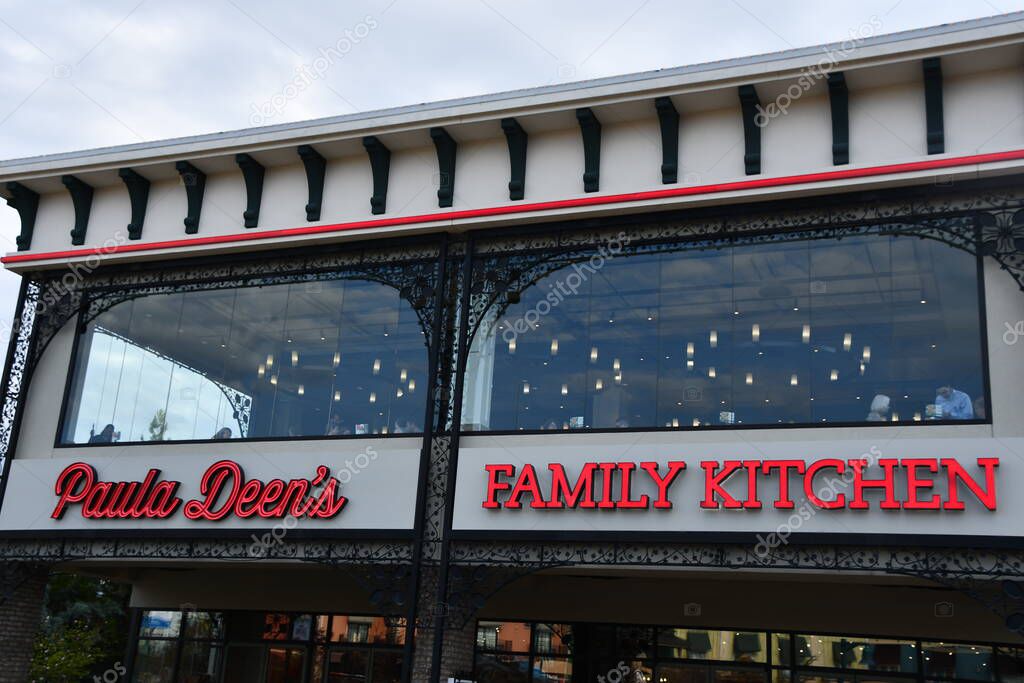 PIGEON FORGE TN - APR 12: Paula Deen's Family Kitchen at the Island in Pigeon Forge, Tennessee, as seen on April 12, 2022.
