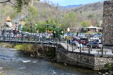 GATLINBURG TN - 11 Nisan 2022 'de görüldüğü üzere Tennessee, Gatlinburg şehir merkezi.