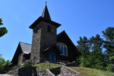 Lake Placid, New York, ABD 'deki Adirondack Community Church, 29 Mayıs 2021' de görüldü..